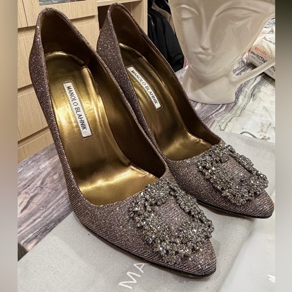 Manolo Blahnik Shoes - Manolo Blahnik Glitter Pumps 38.5